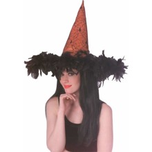 Hats - Feathered Brim Witch Hat - Price: $14.63