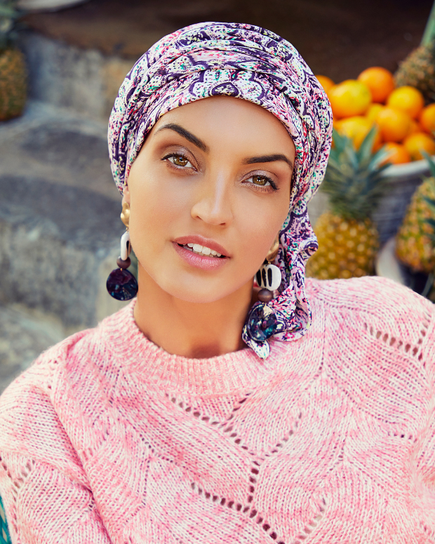 Sapphire Boho Printed Turban Set - 3008, By Christine Headware