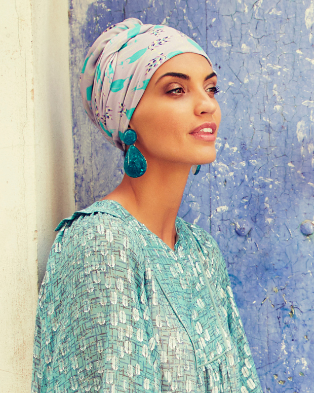 Sapphire Boho Printed Turban Set - 3022, By Christine Headware