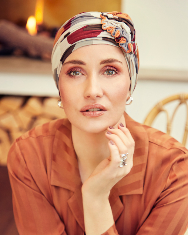 Lotus Printed Turban - 1008, By Christine Headware