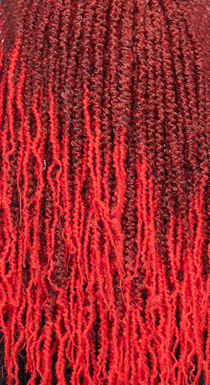 TPRED/1B - Off Black and Red Braided Roots with Red Braided Tips