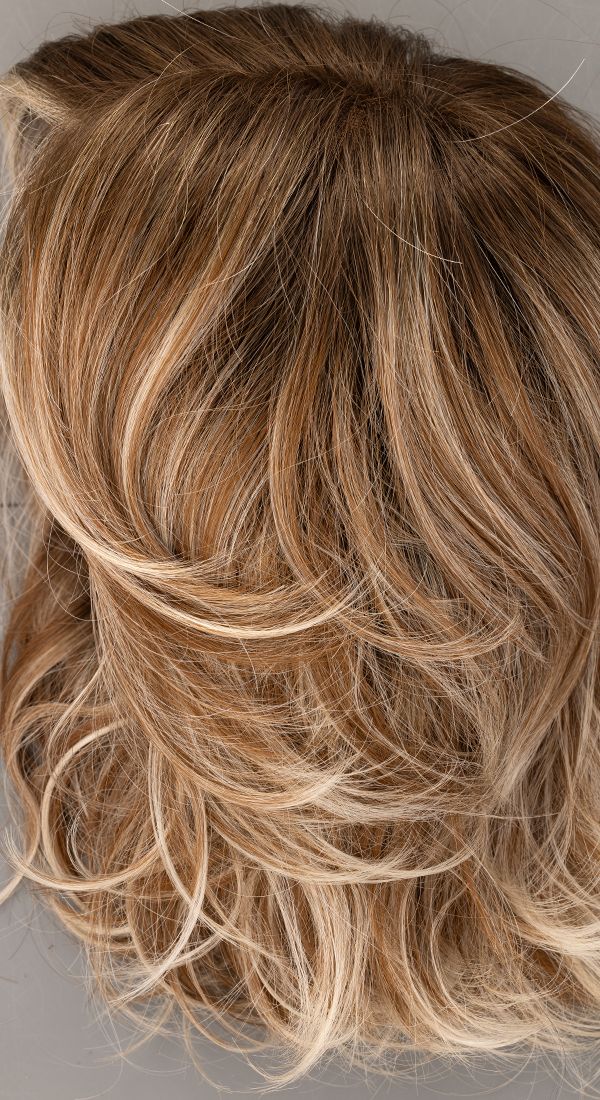 Melted Cinnamon - Light Auburn and Light Brown with Very Light Blonde Highlights with Medium to Dark Brown Roots