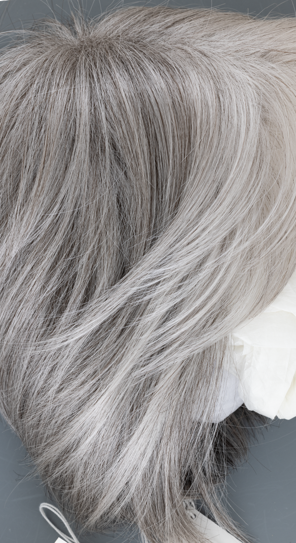 Silver Stone - Light Grey with white Bangs