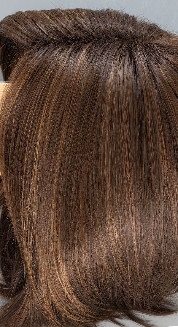 Coffee Latte R - Dark Brown Blended with Medium Light Brown with Very Dark Brown Roots