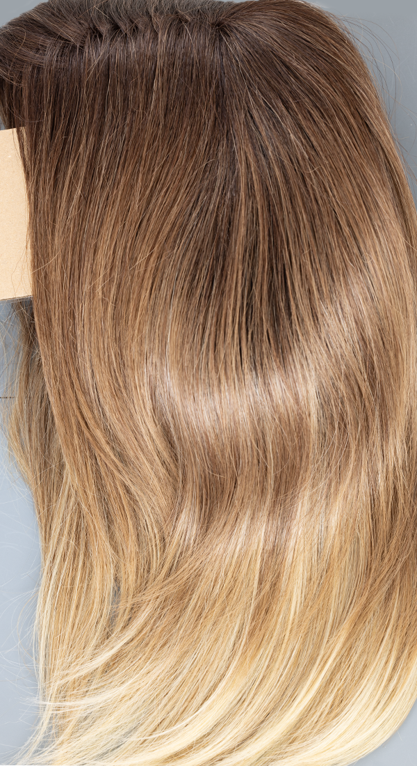 Melted Coconut - Color Stack, From Dark Brown Roots to Light Auburn to Golden Blonde Tips (+$5.00)