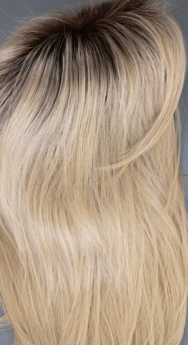 Silky Sand - Smooth Silky Light Golden Blonde with Dark Brown Roots