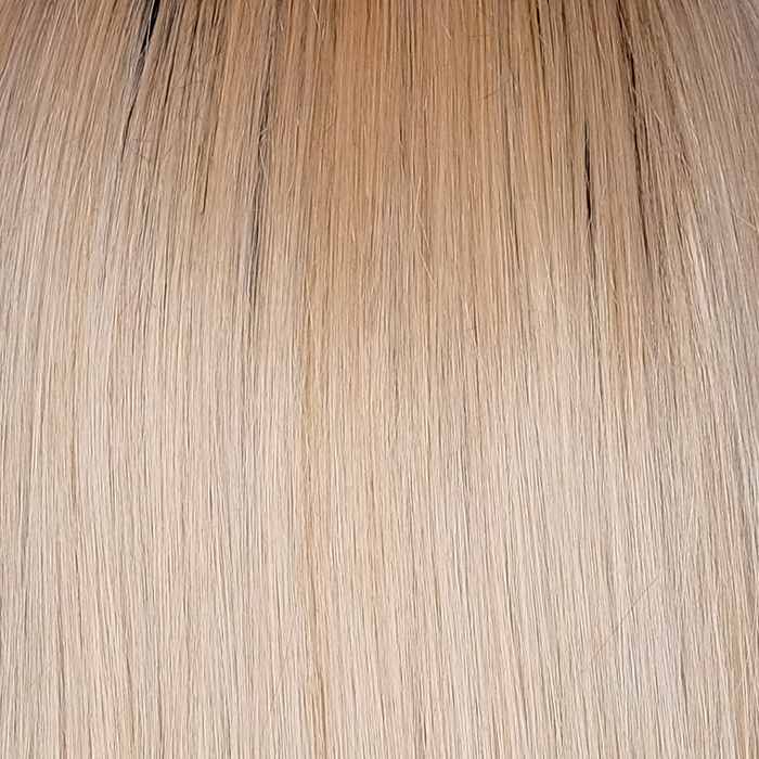 Honey with Chai Latte - Light Golden Blonde with Dark Brown Roots