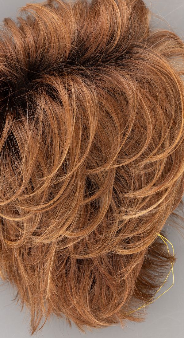 30A27S4 Shaded Peach - Med Natural Auburn & Med Auburn-Gold Blonde Blend, Shaded w/ Dk Brown