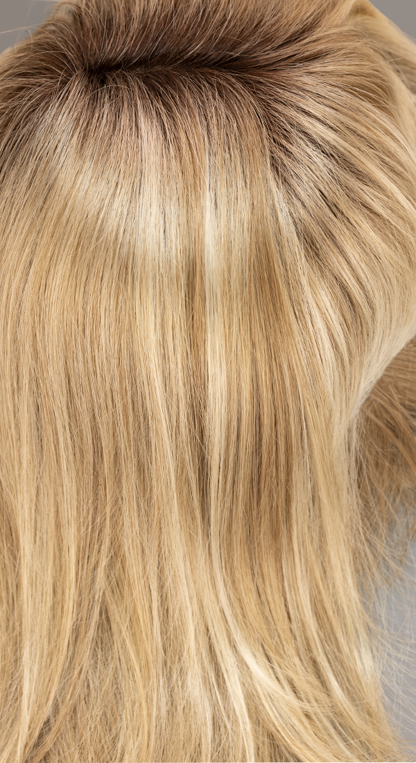 22F16S8 Venice Blonde - Lt Ash Blonde & Lt Natural Blonde Blend, w/ Med Brown Roots (+$5.00)