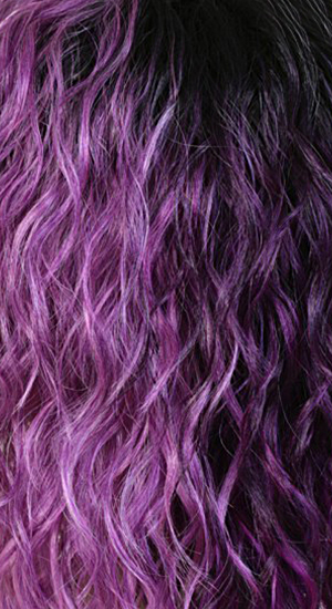 LRPPL - Left Side Light Purple, Right is Dark Purple and Off Black Roots (1B)