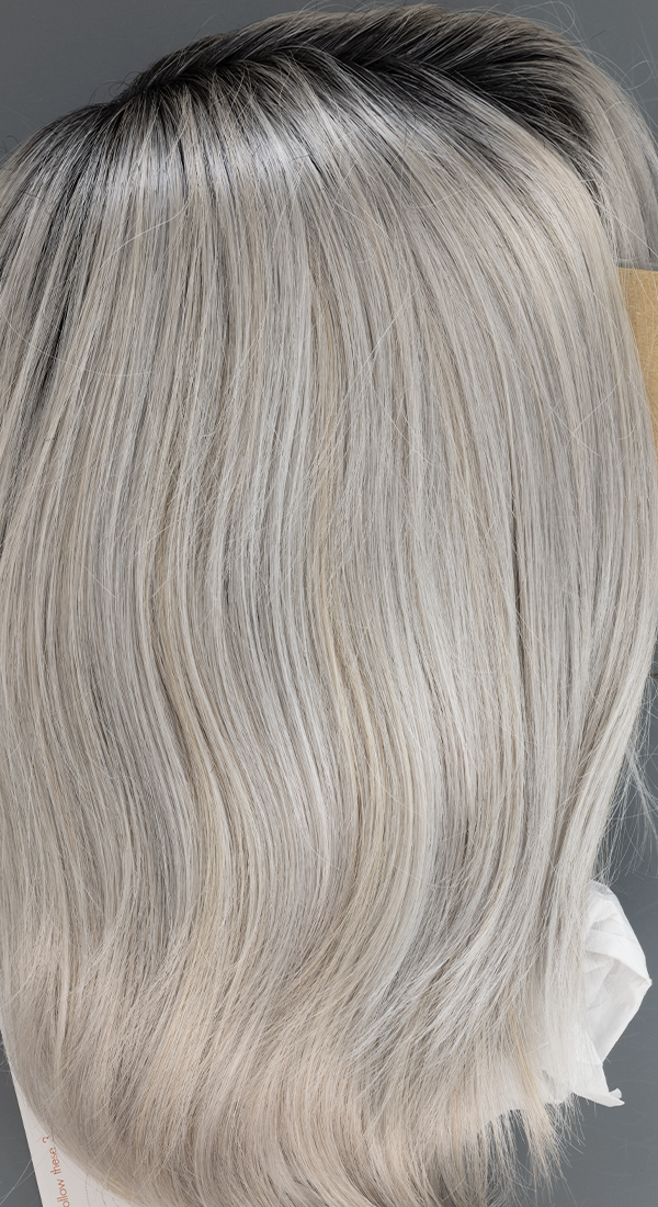 Moonstone - Light Iridescent Platinum Blonde with 2% honey Highlights and Black Roots (+$5.00)