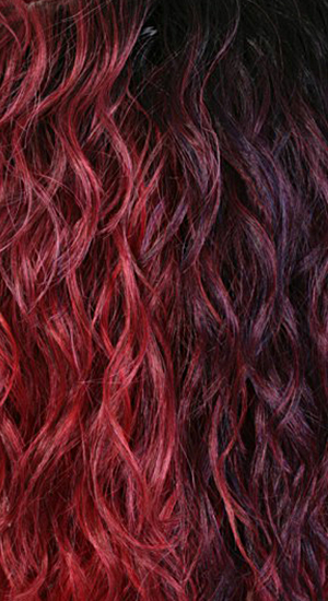 LRRWN - Left Side Light Red Wine, Right is Dark Red Wine and Off Black Roots (1B)