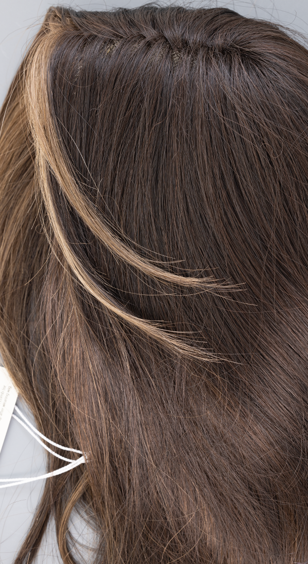 Mocha Brown - Darkest Brown with Light Brown highlights on the Fringe and nap
