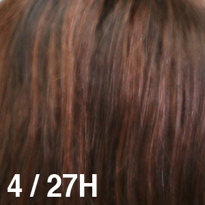  4/27H  Dark Brown with Light Auburn Highlights