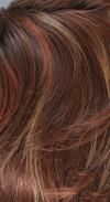 Razberry Ice R - Dark Brown with Light Auburn and Light Golden Blond Highlights with Dark Roots